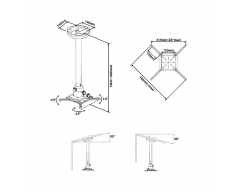 M Beamer Ceilingmount Fine Tune M, Weiß