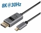 C522-2L, 2,0m DisplayPort Kabel, USB Typ C Stecker auf DisplayPort Stecker, DisplayPort Version 1.4, 8k@30Hz, Plug & Pl