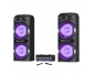 AKAI Dual Speaker System Y5, Lautsprechersystem mit Verstärker, 480W RMS, Bluetooth 5.0, Karaoke-Funktion und LED-Lichteffekten